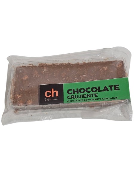 Chocolate crujiente con leche 35% y avellanas 45%